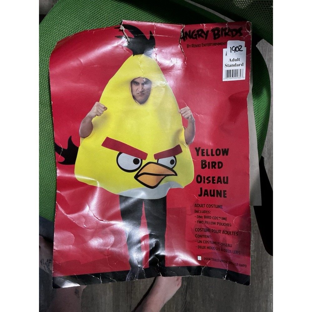 Rovio Angry Birds Yellow Bird Chuck Costume Adult One Size Yellow Tunic No Pouch